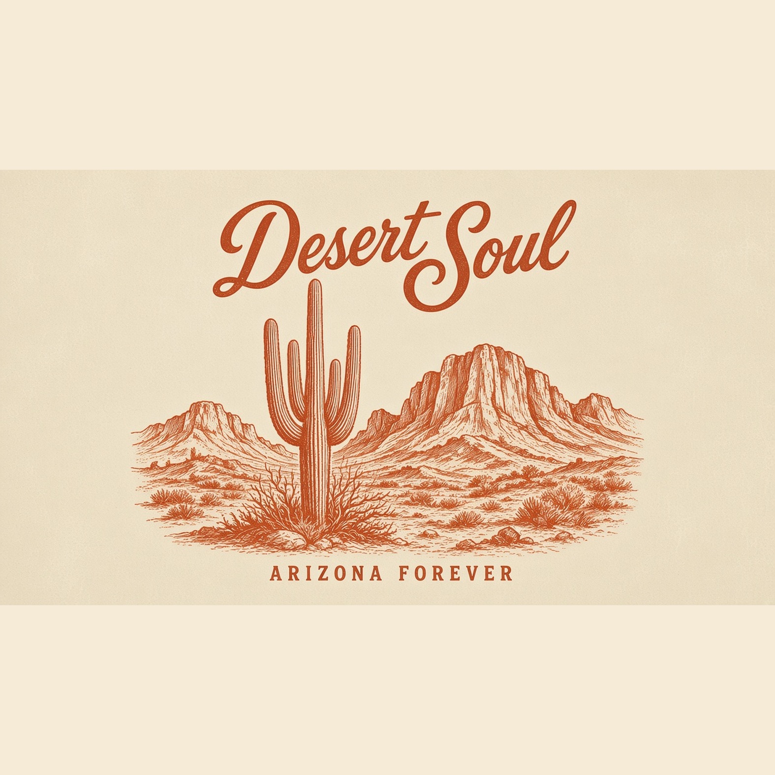 Desert Soul card in terracotta and cream